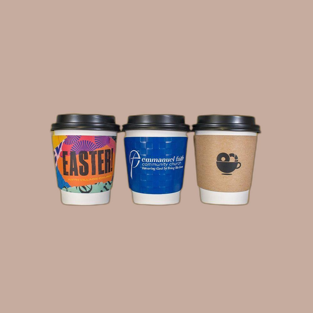 Custom Coffee Cup Sleeves Free Design | Custom Coffee Cup Sleeves Free Shipping |  Custom Coffee Cup Sleeves Bulk Quantity | Custom Coffee Cup Sleeves No Minimum