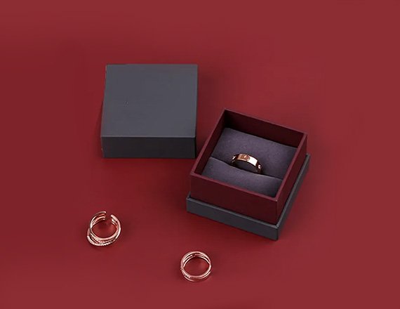 Two Piece Ring Box Free Design | Two Piece Ring Box Free Shipping |  Two Piece Ring Box Bulk Quantity | Two Piece Ring Box No Minimum