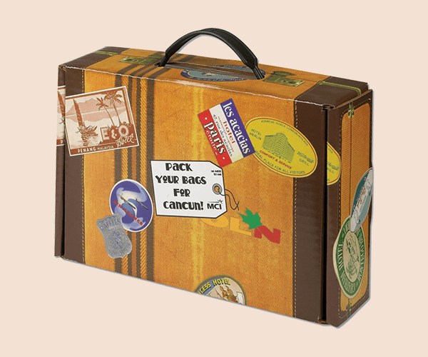 Eco Friendly Suitcase Box Free Design | Eco Friendly Suitcase Box Free Shipping |  Eco Friendly Suitcase Box Bulk Quantity | Eco Friendly Suitcase Box No Minimum